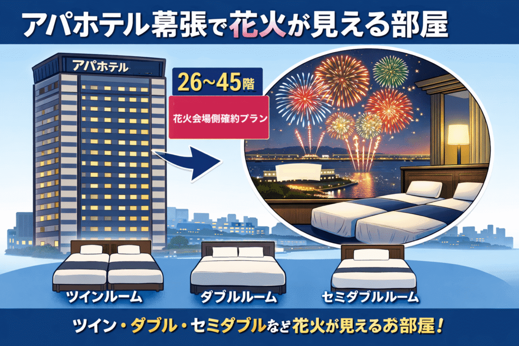 アパホテルで幕張花火が見える部屋
