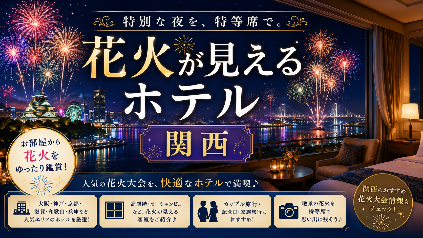 関西で花火が見えるホテル